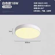 文記 - 過道走廊圓形簡約led吸頂燈（白色款30cm）【18W三色】#M221026008