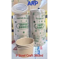 Paper Bowl 360ml CRAFT PRICE Bowl + LID/ Paper Bowl Craft material 360ml PRICE Bowl + LID