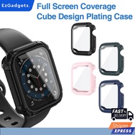 【Sg】Glass+cover For iWatch Case 44mm 40mm 42mm 38mm Tempered Screen Protector accessories iWatch series 6 5 4