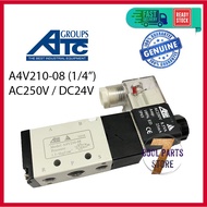 ATC A4V210-08 (1/4") Pneumatic Solenoid Valve 5/2 Way Valve AC250V / DC24V 4V210-08