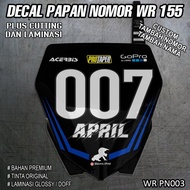 decal papan nomor wr 155 - biru