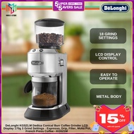 DeLonghi KG521.M Dedica Conical Burr Coffee Grinder LCD Display 170g 3 Grind Settings : Espresso Dri