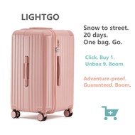 LIGHTGO 23KG Large Luggage Suitcase 22/27/29.5Inch USB C Charging Max Capacity Fashion 158CM IATA Ca
