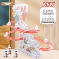 Childrens electronic 3/6/9 pcs Ducks Track Toy Set  educational toy duck penguin climbing stairs Bab