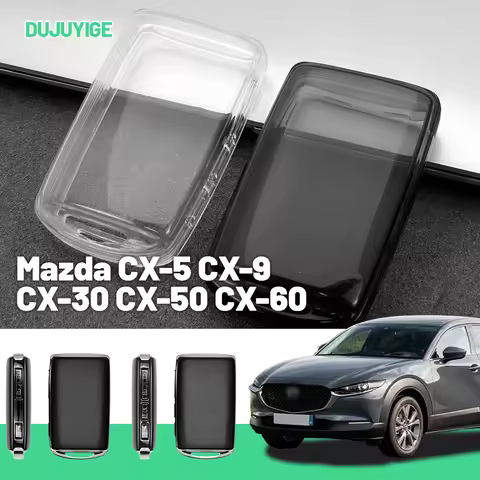 Clear TPU Car Key Case For Mazda CX-5 CX-9 CX-30 CX-50 CX-60 CX-70 CX-80 Key Fob Cover Protector She