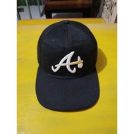 HITAM Black Atlanta Braves Snapback Hat