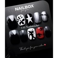 (M87) Nailbox - Vibe Cortis & Martin fake nail set - rock with star accents and eye motifs - suitabl