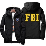 Thời trang nam kéo khóa phụ nữ áo khoác áo nỉ FBI in thể thao Hip Hop giản dị khoá kéo dạo phố áo kh