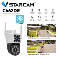 Vstarcam C662DR (เลนส์คู่) ใหม่ 2023 กล้องวงจรปิดไร้สาย ความละเอียด 2MP(1296P) Outdoor ภาพสี มีAI+ ค