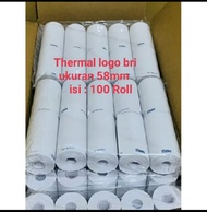 100 Roll Kertas thermal edc BRI Link ukuran 58x31mm full Untuk mesin edc ukuran 58mm