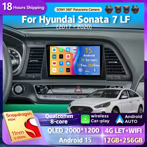 android 15 wifi+4G Carplay AUTO Car Radio For Hyundai Sonata 7 LF 2017 - 2020 Navigation GPS Video P