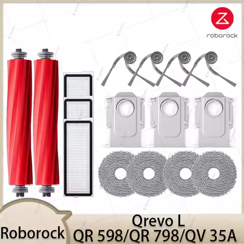 Roborock Qrevo L/QR 798/QV 35A/QR 598 Robot Vacuums Cleaner Accessory Dust Bag Main Side Brush Hepa 