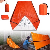 Emergency Thermal Bivvy Camping - Sleeping Bag Survival Kit - Ultralight Emergency Blanket with Whis
