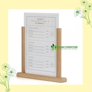 Stand Menu Cafe Resto Kayu Jati Belanda / Menu Holder / Stand Kalender