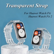 2 in 1 Transparent Strap+Case For Huawei Watch Fit / Fit 2 Smart Watch Replacement Wristband Huawei Watch Fit2 Watch Band