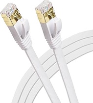 Maplin Flat Ethernet Cable 50 m, CAT7 UTP LAN Network Cable RJ45 10 Gbps Individual Shielding, Compa