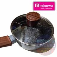 Marble Sauce Pan 14 / 16 / 18 cm GREY Yoshikawa Induction Minowa Gray Ceramic Pan