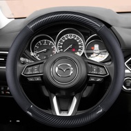 Genuine leather Car Steering Wheel Cover Anti-Slip for Mazda 2 3 5 6 8 RX MX CX30 CX5 CX7 CX3 CX9 Atenza AXELA 38cm Accessories