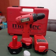 Mesin Bor Baterai MAKTEC 34VF 10mm, Cordless Fullset, Bor Kayu