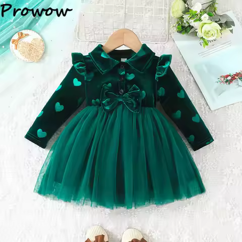 Low Price Cheap Clothes Baby Velvet Dresses Long Sleeve Heart Pattern Princess Dress For Newborns In