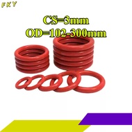 Red silicone O-ring sealing ring CS3mm*OD102-300mm waterproof ring high temperature resistant sealin