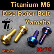 Yamaha motorcycle Titanium Disc Rotor Bolt M6x20  Titanium Screw Grade 5 Singapore