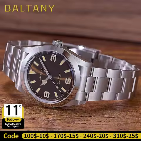 Baltany 36MM Explorer Watch Man S4056 ST2130 Automatic Mechanical Watch Waterproof 20Bar Stainless S