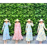 H714-3 Long Dress Hi-so fashion Chiffon Fabric