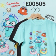 COTTON HANGYODON FISH SANRIO T Shirt Women 2XL Short Sleeve Baju kemeja Streetwear E00505