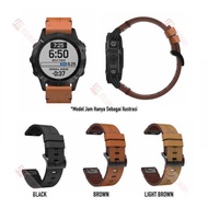 Garmin Fenix 6x/Pro/5x/Plus/3 HR Strap - Strip Leather 26mm Quick Fit