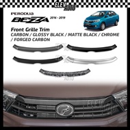 Perodua Bezza 2016-2019 Front Bumper Grille Trim Carbon Chrome Black Cover Bodykit Gear Up GearUp Accessories