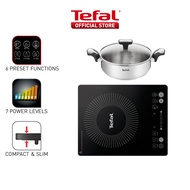 Tefal Everyday Slim Induction Hob with FREE Tefal Emotion Stainless Steel 24cm Shallow pan w/lid (IH2108 + E30170)