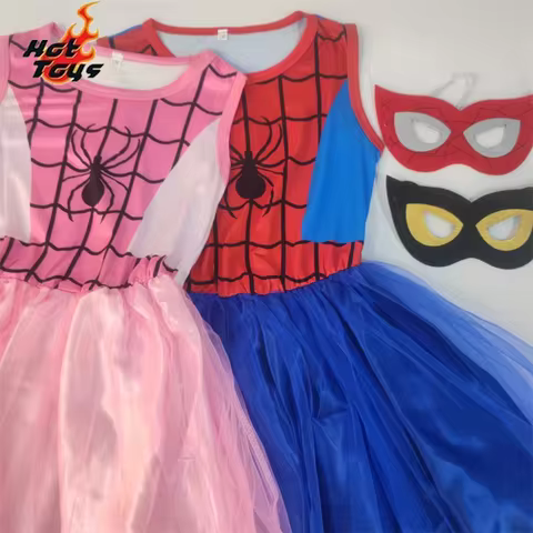 Hot Toys Spiderman Girls Dressed Kids Clothes Cosplay Costume Dress Toddler Christmas Outfits Hallow