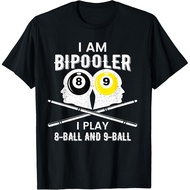 Men's cotton T-shirt Bipooler Pool Player Pool Billiards 8 & 9 Ball T-Shirt Fast Shipping 4XL , 5XL 
