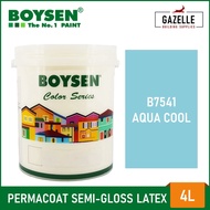 Boysen Permacoat Semi-Gloss Latex Aqua Cool B7541 Acrylic Latex Paint - 4L L3R