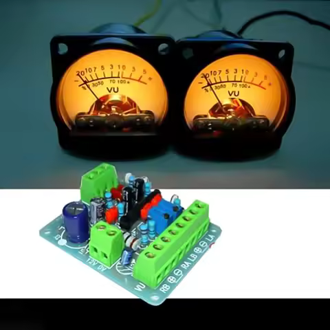 6V-12V Panel VU Meter Warm Back Light Recording 500UA VU Panel Meter Audio Level Amp