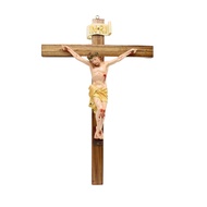 Christian Catholic Home Wall Cross Home Altar Gift- Wood Resin Wall Crucifix - 44cm