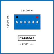 แบตเตอรี่รถยนต์ GS รุ่น 46B24L / R ,MF 45Ah. พร้อมใช้ ไม่ต้องเติมน้ำ /สำหรับเก๋ง1300-1600cc. 46B24L 