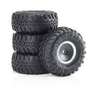 4PCS 1.0 Inch 55MM Metal Beadlock Wheel Tyre Set Fit 1/18 1/24 RC Crawler TRX4M SCX24 AX24 FCX24 Min