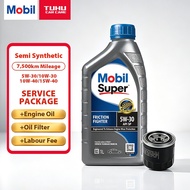 Mobil Super FF Semi-Synthetic 5W-30/10W-30/10W-40/15W-40 Package (Includes Engine Oil & Oil Filter &