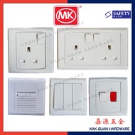 MK SLIMLINE PLUS WIDE ROCKER & SMALL ROCKER SWITCHES, SWITCH SOCKET, HEATER, BELL, MELODY CHIME