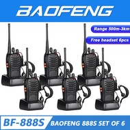 Baofeng BF 888S set of 6 Radio Walkie Talkie Portable Two Way Radio UHF Transceiver with headset baofeng radio