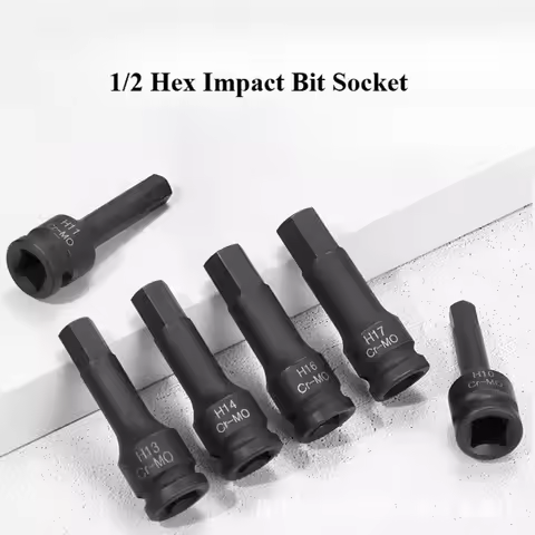 1/2 Impact Bit Socket Electric Drill CR-MO Impact Drive Hex Bit Sockets Air Impact Wrench Hex Head S