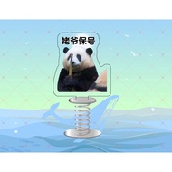 Internet Celebrity National Treasure Panda Flower Surrounding Acrylic Spring the Hokey Pokey Desktop and Car-Mounted Decoration Same Shaking Head Gift