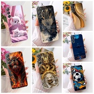 Cartoon Cover For Samsung Galaxy F15 5G SM-E156B / M15 5G SM-M156B Phone Cover Cool Tiger Dragon Lio