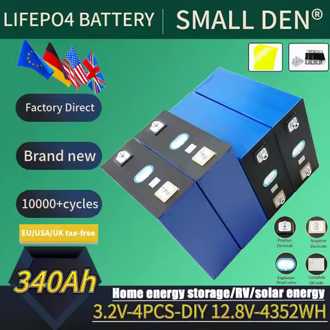 new 4PCS-3.2V 340ah Lifepo4 battery 12V 24v 48v 3C grade a cells lithium iron phosphate solar batter