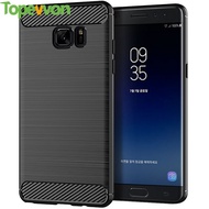 Topewon For Samsung Galaxy Note FE Fan Edition Case Silicone Rugged Armor Carbon Fiber Soft Brushed 