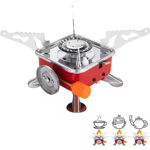 1 Camping Stove with Piezo Ignition, Collapsible, Pocket Rocket Backpacking Stove, Kitchen Tools