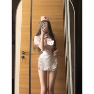 baju perempuan style ootd baju perempuan 1 set Hot Girl Retro Sexy Night Stage Bar Character Nurse S