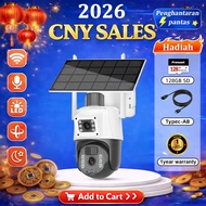 V380 T20 WIFI CCTV Wireless Outdoor Dual Lens 360 Solar Camera Bulb Camera 8MP 4K HD Night Vision Se